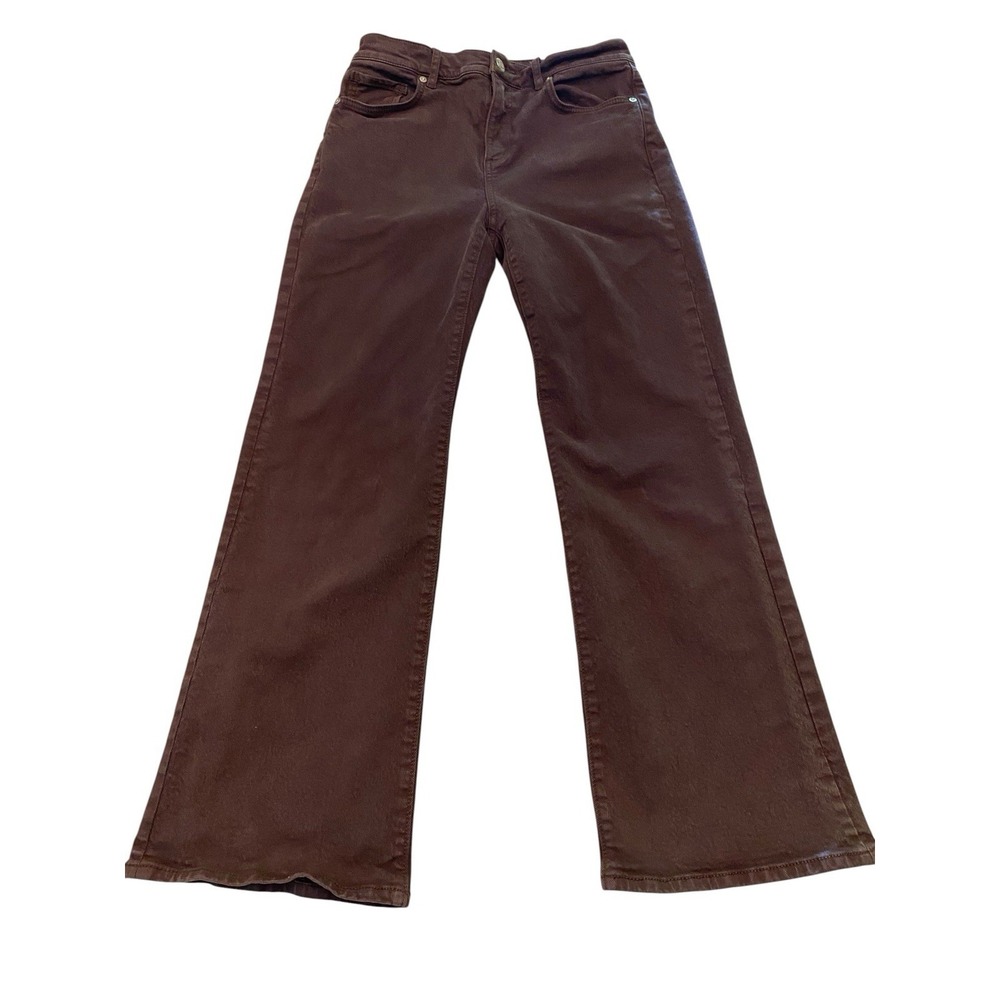LOFT The Wide Leg Pants Womens Petite Size 0 25 Mauve Brown High Rise Stretch